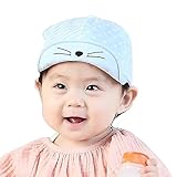 ベビー用ハット Hosam　女の子　男の子　1-3歳子ども　野球帽子　春　秋　夏　日焼け止め 防寒　お出かけ用　赤ちゃんニット帽誕生日 出産祝い 記念写真の衣装に (ミズイロ)