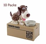 犬スタイルお金コインボックスPiggy Bank Collecting Saving Money Bankカラーブラウン( Set of 10 ) Idea forクリスマス、誕生日ギフト