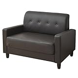 山善(YAMAZEN) コンパクトアームソファ(幅101) ダークブラウン(合皮) KDS-100B(DBR)P