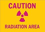 Brady 42856 Aluminum Radiation & Laser Sign, 10" X 14", Legend "Caution Radiation Area (with Picto)"