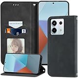 redmi Note 13 Pro 5G ケース 手帳型 xiaomiレッドミーノート13プロ5g ケース 手帳型 レッドみーノート13プロ ケース カードスロット、キックスタンド レザー(ブラック)