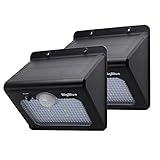 BigBlue 2点セット センサーライト ソーラーライト 壁掛け 自動点灯 防水 赤外線センサー 1800mAh ウォールライト 屋外照明 玄関 壁掛け 庭先用