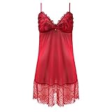 [ヒミコ] estasiare GEMMA スリップ ロングキャミソール ランジェリー ML 002series 単品(RE-レッド、M)