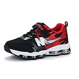 スニーカー キッズ 子供靴 ランニングシューズ 防水 アウトドア ハイキング 内径16.5cm-22.5cm 運動靴 防滑 通気 通学 hibote ブラック 内径21.5cm=35