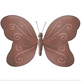 Hangingバタフライブラウンピンク渦巻きメッシュナイロン蝶デコレーション装飾赤ちゃん保育園寝室女の子部屋天井壁装飾結婚式誕生日パーティーベビーシャワーバスルームキッズChilds 3dアートDIY