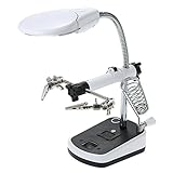 KKmoon 半田こて 拡大鏡3.5X 10X はんだ付け LEDライト付き LEDライトルーペ 支援補助クランプ 溶接ハンダ用 アリゲータークリップ スタンド RCパーツツールRCおもちゃモデル