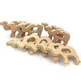 Kissteether 10個DIYペンダントハンドカット木製ペンギンエコフレンドリー木製ベビーテザー天然ブナ木製品 (木製カラー10個)