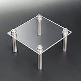 アクリルステージ 板厚2.5mm 100mm×100mm×高さ50mm 10cm×10cm×高さ5cm ディスプレイ 台 クリア 透明 角型 正方形 スクエア 展示 ひな壇 脚付き アクリルスタンド