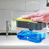 (スポンジ付き) ソープディスペンサー スポンジホルダー スポンジ置き たわし置き キッチン 台所用品 シンク 収納 水周り スポンジ 清潔
