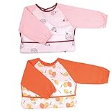 Setaria Viridis スーパービブ 赤ちゃん　長袖防水エプロン ソフトスタイ　ベビー防水よだれかけ　子供食事用スタイ　2枚セット (長袖 セット１)