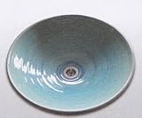 陶芸 手洗い鉢 Ｍサイズ ブルーガラス 排水金具付き
