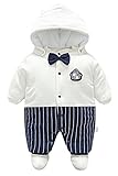 (コ-ランド) Co-land ロンパース ベビー 赤ちゃん カバーオール 長袖 足つき ジャンプスーツ フード付き アニマル柄 防寒着 出産祝い 男の子 女の子 ホワイト 73