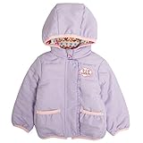 ベビー ジャンパー 女の子 中綿入り リバーシブル ジャケット アウター コート 赤ちゃん パープル 95cm