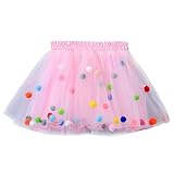SIEGES チュチュスカート ベビー カラフル ポンポン チュールスカート tutu 赤ちゃん キッズ 発表会 記念撮影 小道具 姉妹装