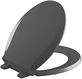 KOHLER K-4639-58 Cachet Quiet-Close with Grip-Tight Bumpers Round-front Toilet Seat, Thunder Grey [並