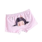 子供服 POTOJP 可愛い お下げガール柄 ボクサーパンツ キッズ ショートパンツ 下着 女の子 ブリーフ ショーツ 通気性 女児 肌着 ハーフパンツ 子供 保育園 幼稚園 小学生 0-8歳 (ピン