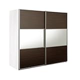 大型スライドドア・衣類収納 サローネ ワードローブ 幅200cm奥行62 本体：ホワイト 扉：D_コンビ[■]■□Op