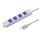 サンワサプライ アウトレット 工事物件 タップ 3P 4個口 3m 青色 TAP-K4-3BL 箱にキズ、汚れのあるアウトレット品です。