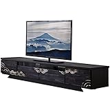 タンスのゲン テレビ台【空海】幅180cm 日本製 完成品 大川家具 フルオープンスライドレール 引き出し収納 天然木 アカシア ブラウン 48010003 00