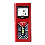 Seesii ポータブル デジタル距離計 40m/60M レッド/グリーン 面積 体積測定 防水 バブルレベル内蔵 電池付き (60M, レッド)
