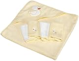 Spasilk 100% Cotton Hooded Terry Bath Towel with 4 Washcloths, Yellow by Spasilk