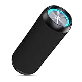 40s Bluetooth スピーカー 5.3 防水 防塵 50時間再生 長時間 大音量 重低音 ステレオ LED SDカード ワイヤレス ポータブル ブルートゥース アウトドア USB-C 通話 TWS TF PC スマホ テレビ 風呂 iphone Android 黒 CW1M (単品, ブラック)