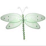 Hanging Dragonfly Green Glitterメッシュナイロントンボデコレーション装飾赤ちゃん保育園寝室、女の子ルーム天井壁装飾、ウェディング、誕生日パーティー、ベビーシャワー、ホーム