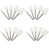 JINTONG 精密 フェルト バフ 3mm軸 円柱型 砲弾型 10サイズ 20本 セット