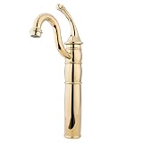 Kingston Brass KB1422GL Georgian Vessel Sink Faucet with Optional Cover Plate, 6-1/8-Inch, Polished 