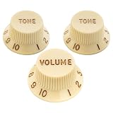 Musiclily Ultra ストラトノブセット1V2Tインチミリ兼用 STエレキギター用、パーチメント