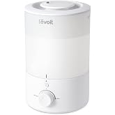 【節電対策】Levoit (レボイト) 加湿器 アロマ 卓上 大容量 3L 17畳 小型 超音波式 28dB 静音 Dual150 ホワイト | 上から給水 ナイトライト 220ml/h 25時間連続稼働 消灯可能 おしゃれ 空焚き防止 寝室 省エネ