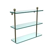 Allied Brass MA-5/16-ABR 16 x Triple Glass Shelf Antique Brass [並行輸入品]