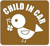 imoninn CHILD in car ステッカー　【マグネットタイプ】　No.02　コトリさん　（ゴールドメタリック）
