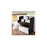 リビングキッズファニチャーシリーズ　おもちゃ箱付き絵本ラックナチュラル