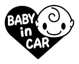 Sticker Shop Haru BABY ＩＮ CAR ステッカー ハート型 15cm ブラック