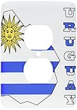3dRose lsp_58712_6 Uruguay Flag In Outline Map and Letters of Uruguay 2 Plug Outlet Cover [並行輸入品]