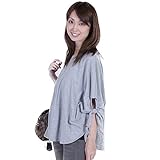 授乳ケープ 360°安心 ポンチョ型 授乳 授乳服 ママ ベビー マタニティ 外出 お出かけ マタニティウェア (パールグレー)