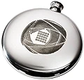 Wentworth Pewter -Charles Rennie Mackintosh Polished Round Pewter Sporran Flask, Spirit Flask, 4oz Capacity