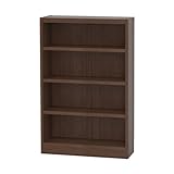 白井産業 木製 本 棚 高さ90 幅60 奥行19 cm オーダーメイド 置きたい場所ピッタリに作れる 収納 ブラウン ウォールナット 棚板3枚 (タナリオ TNL-EM9060ATF2BW0)