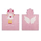 QD-WST ベビー着るタオル 子供用 バスローブ かわいい動物柄 新生児 3歳まで やわらかい 快適 心地よい (天使)