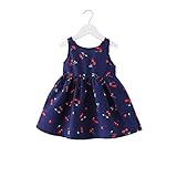 Pojour 夏 0-2歳 2-7歳キッズキャミソール 女の子可愛いドレス 通気 綿 ワンピース ブルー(70cm)