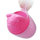 専用片手おけ Smola 可愛い くまちゃん ベビー湯おけ 水を掬う 2way うがい杯 湯遊び シャワー用 Shampoo Rinse Cup 子供でも簡単に持ち上げる手桶 (ピンク)