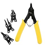 スナップ リング プライヤー コンビネーション ストレート チップ サークリップ リムーバー セット 4イン1