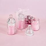 Lunaura Baby Keepsake - Set of 12 Girl Glass Baby Bottle Scented Candle - Pink by Lunaura