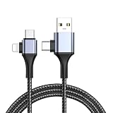 HanaRo 充電 ケーブル L字型 1.8m Type-C MicroUSB ライトニング 4in1