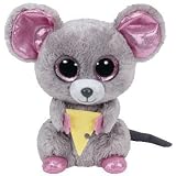 New TY Beanie Boos Stuffed Animal Squeaker Mouse with Cheese 15cm/6'' Cute Big Eyes Ty Plush Animals