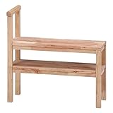 不二貿易 玄関椅子 玄関ベンチ 幅70cm ナチュラル サポートチェア 収納付き 天然木 Natural Signature 37139