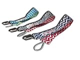 Baby Pacifier Clip | Infant Binky Leash | Dark Blue Chevron | Light Blue Chevron | Black Wavy 3PK by