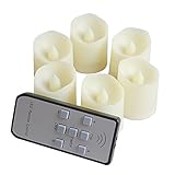 Battery Operated 200+ Hours LED Timer Tealight Candles with Remote Control Amber Yellow Flame Votive