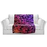 ブランケットウルトラソフトFuzzy 4サイズ！DIANOCHEデザインからby Julia Di Sano Blossoms UnchainedパープルレッドホームDecor Unique Desi